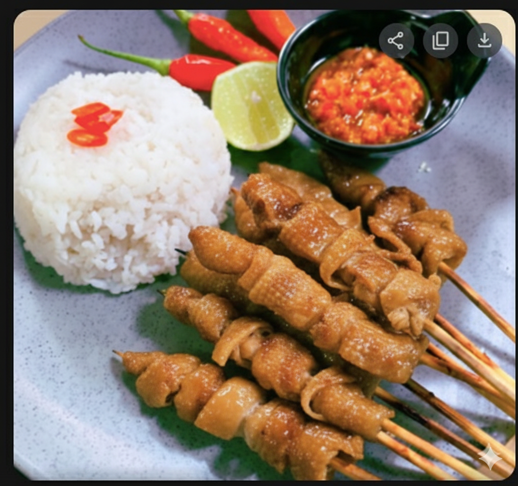 Sate Taichan Kulit + Nasi Putih